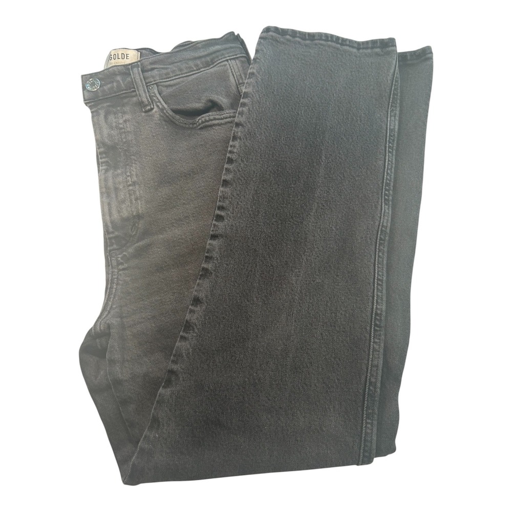 AGOLDE Straight Leg Jeans Women 27 Black High Rise Washed Denim A056-1157